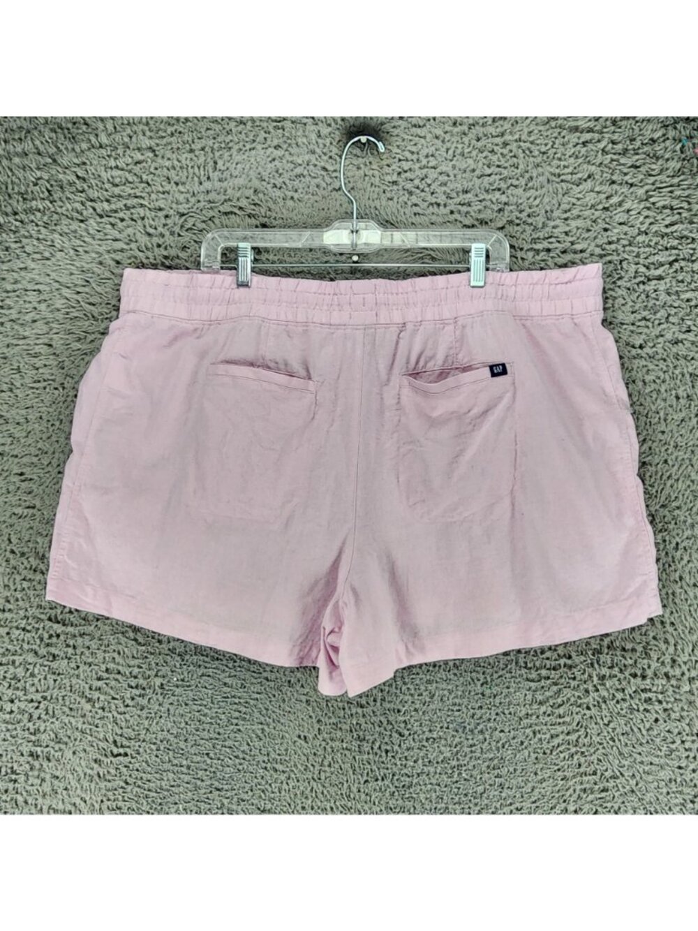 Gap Shorts Womens XXL Pink Linen Blend High Rise Drawstring - Picture 7 of 11